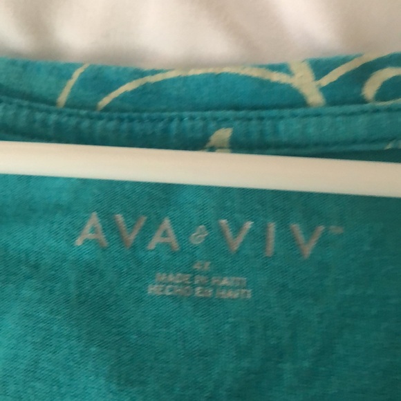 Ava & Viv teal printed shirt - Picture 3 of 9